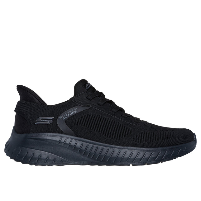 Skechers 118312 — SKECHERS SLIP-INS: BOBS SPORT SQUAD CHAOS - SOLID STEP BBK Black Slip-Ins Engineered Knit Bungee