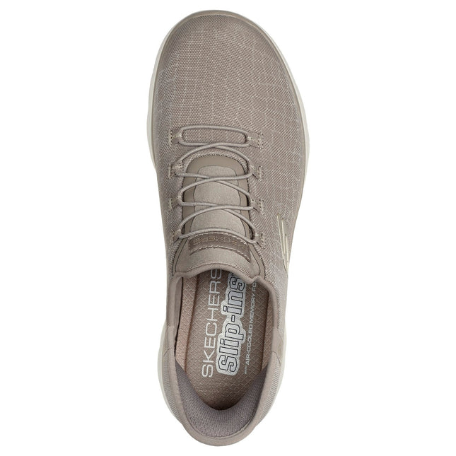 Skechers Women’s Slip-ins Summits Classy Night 150128 – Taupe/Gold Sparkle Mesh Vegan Trainer with Memory Foam and Hands-Free Entry