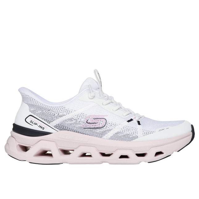 Skechers Women’s 150513 Glide-Step Altus – Fast Lane Slip-Ins Trainers – White Mesh & Leather-Effect with Pink Accents and Hands-Free Slip-On Design