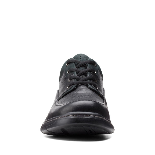 Clarks Un Brawley Lace Black Leather Men’s Casual Shoes – Comfortable Lace-Up Casual Shoes with Soft Leather, Cushioned Comfort & Everyday Versatility - Extra Wide Fit