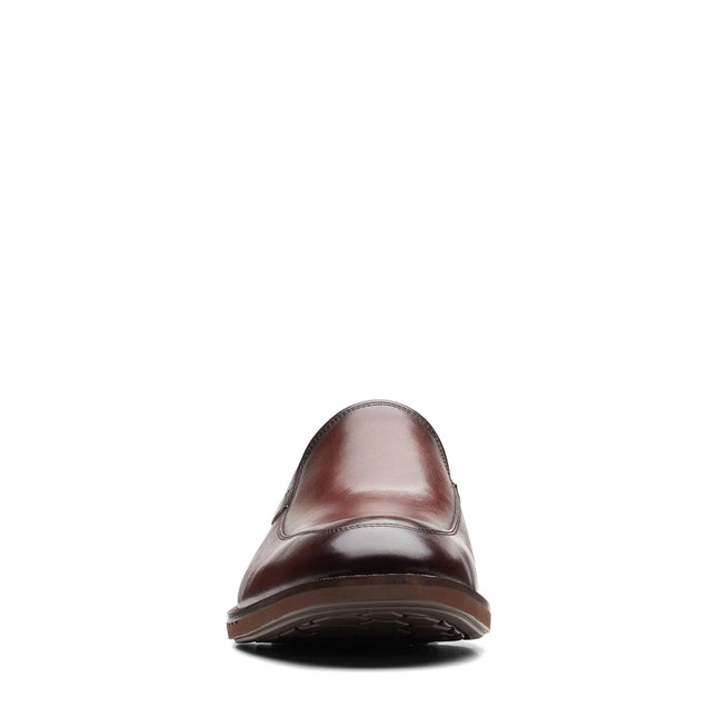 Clarks Un Hugh Step Brown Leather Slip-On Shoes – Lightweight Men’s Smart Casual / Dress Shoes with Cushioned Comfort & Flexible Sole