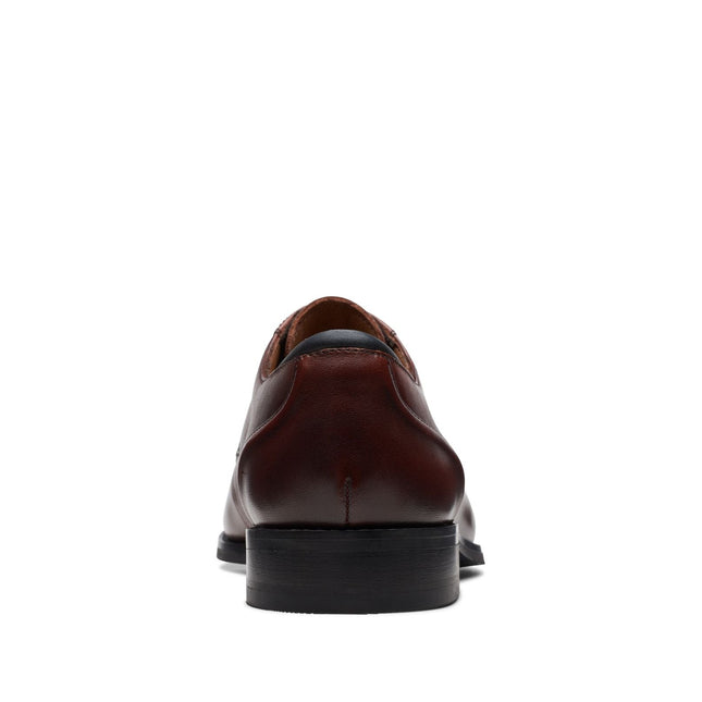Clarks Mens Craft Arlo Lace – British Tan Leather Oxford Dress Shoe