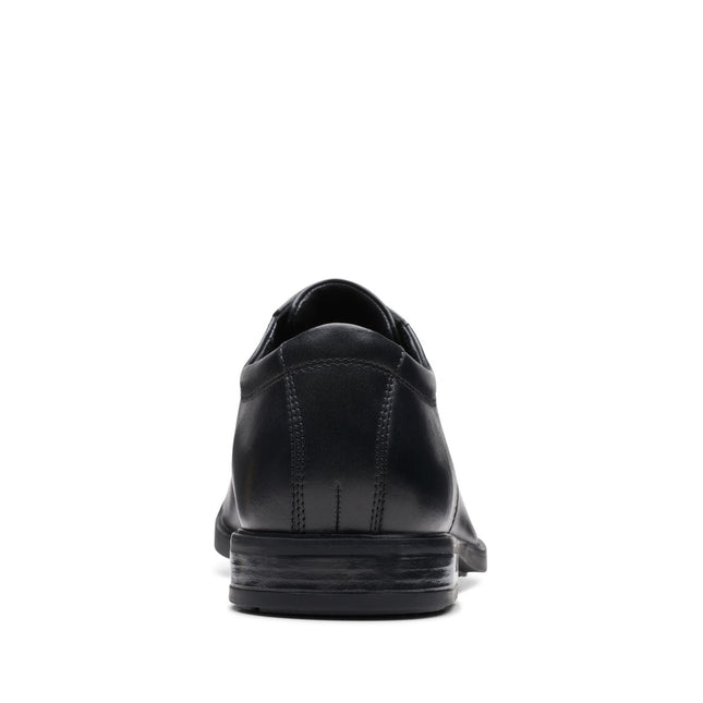 Clarks Men’s Howard Over Black Leather Dress Shoes – Classic Lace-Up Leather Shoes with Cushion Sole for Work & Smart Casual Wear