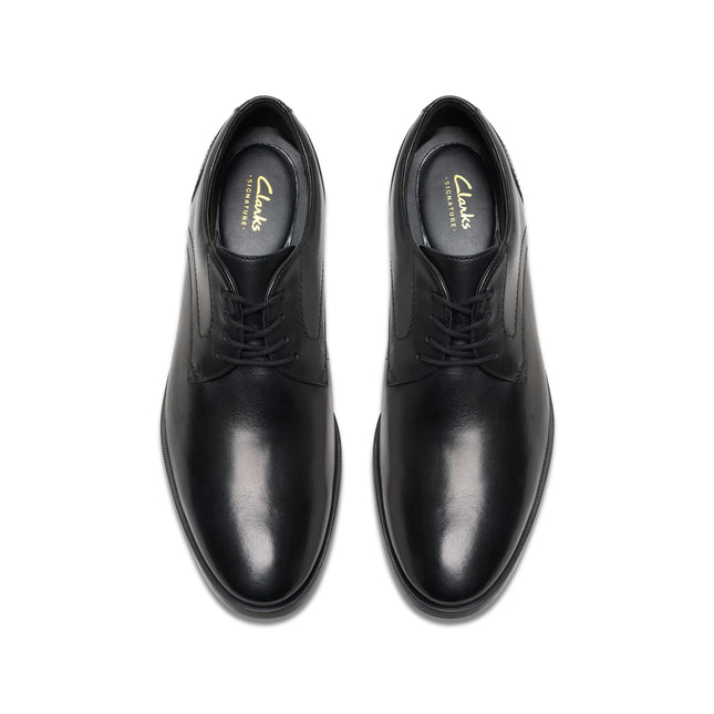 Clarks Brandon Lace Black Leather Derby Shoes – Classic Men’s Lace-Up Office & Formal Shoe