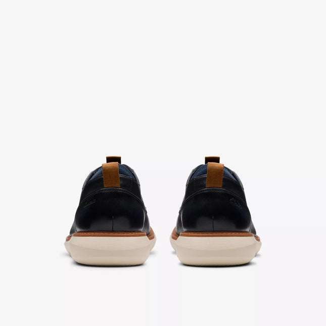 Clarks Men’s Brantin Plain Navy Leather Casual Shoes – Sleek Slip-On Everyday Shoes with Cushioned Comfort & Versatile Style