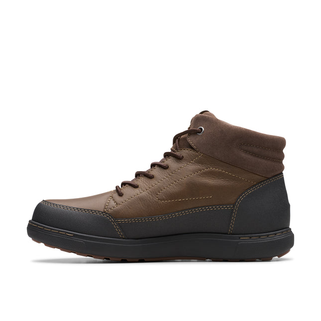 Clarks Men’s Mapstone Hi GTX Dark Brown Leather Waterproof Lace-Up Boots – All-Weather Outdoor & Urban Boots with GORE-TEX, Cushioned Support & Rugged Outsole