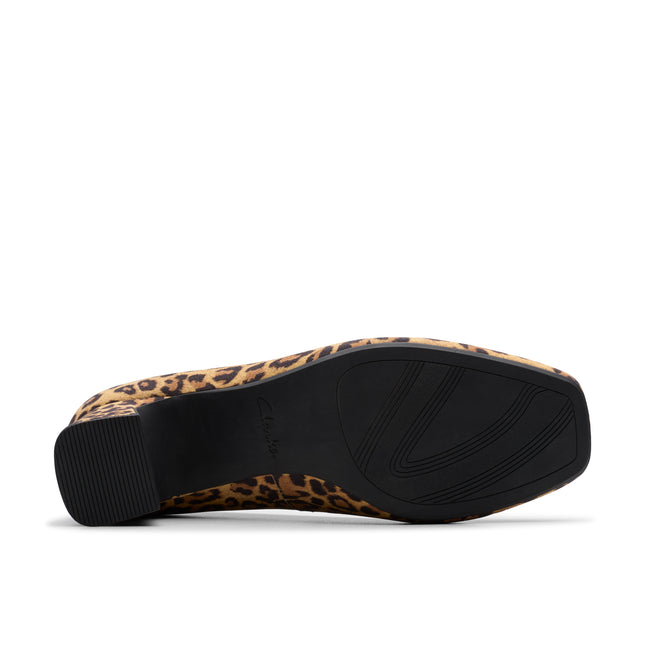 Clarks Women’s Fernie Court Leopard Suede Heels – Bold Leopard Print Court Shoes with Cushioned Comfort & Classic Elegance