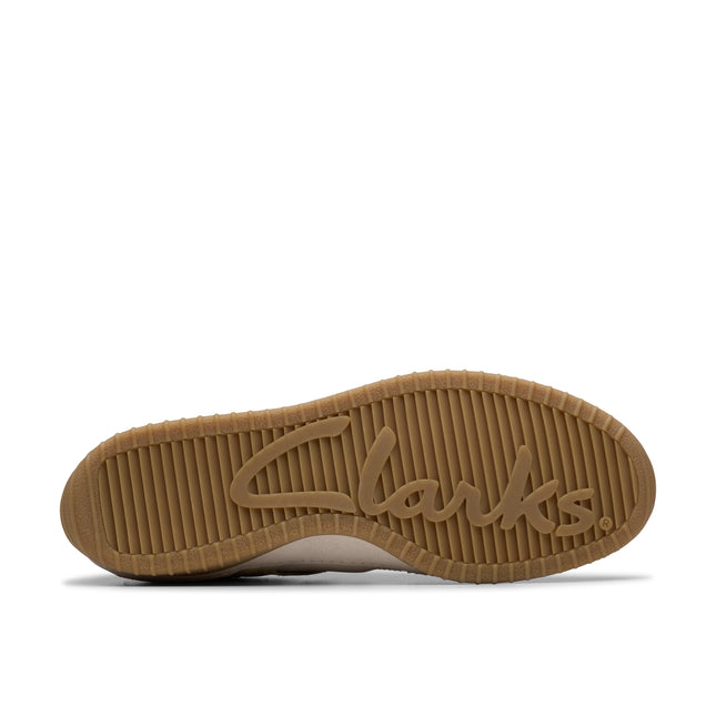 Clarks Women’s Meridor Lo Off-White Low-Profile Trainers – Soft Suede Upper, Contour Cushion Comfort & Everyday Casual Style