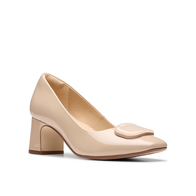 Clarks Women’s Fernie Trim Sand Suede Loafers – Soft Suede Slip-On Shoes with Metal Trim & Cushioned Comfort