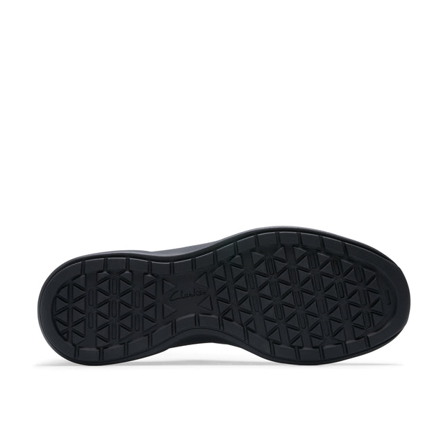 Clarks Men’s Mullan Easy Black Leather Wide-Fit Lace-Up Shoes – Comfortable Everyday Leather Sneakers with Easy-Entry Heel & Cushioned Sole