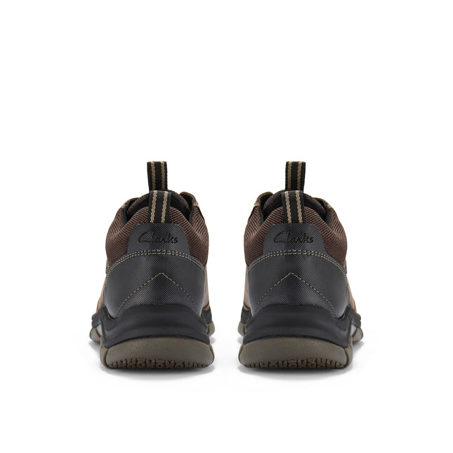 Clarks Men’s Spypath Lo GTX Dark Brown Leather Waterproof Lace-Up Shoes – All-Weather Leather Shoes with GORE-TEX®, Cushioned Comfort & Slip-Resistant Sole
