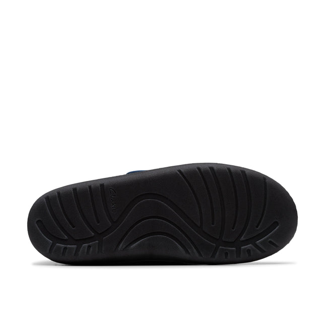 Clarks Men’s King Riptape Navy Interest Textile Slipper – Easy On/Off Indoor Comfort Slipper