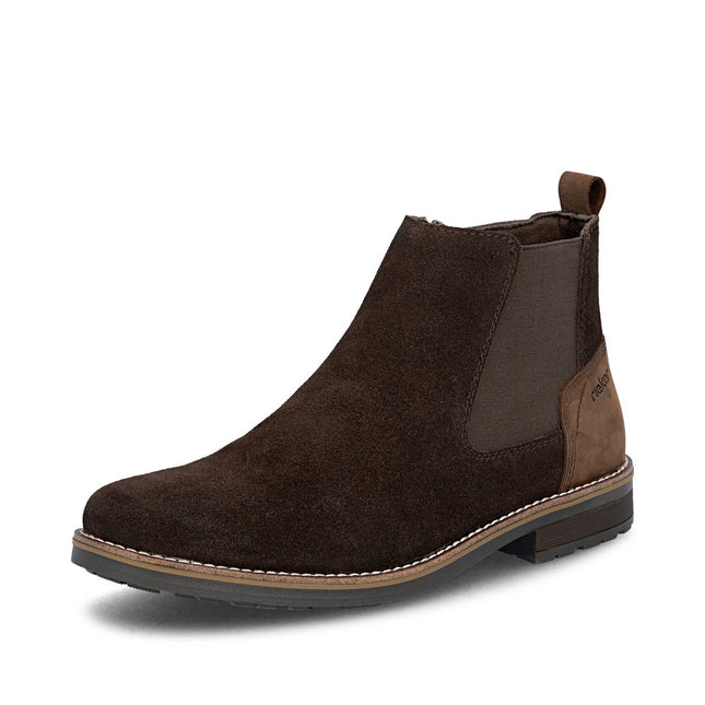 Rieker Men’s 33253-25 Brown Chelsea-Style Ankle Boots – Easy On/Off Leather Boots with Side Zip, Anti-Stress Comfort Sole & Everyday Grip