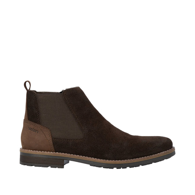 Rieker Men’s 33253-25 Brown Chelsea-Style Ankle Boots – Easy On/Off Leather Boots with Side Zip, Anti-Stress Comfort Sole & Everyday Grip