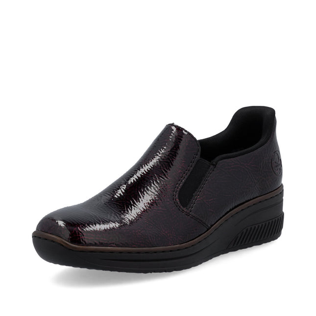 Rieker 48761-35 Dark Burgundy Womens Slip-on Shoe