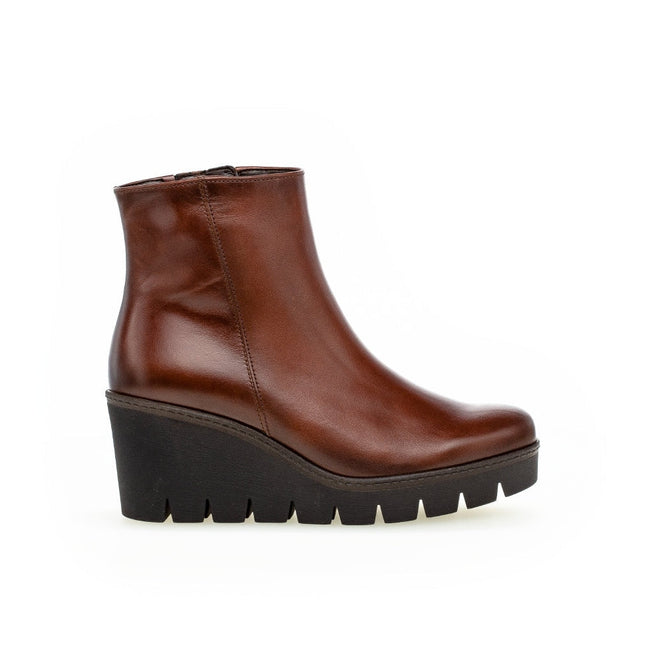 Gabor 74.780.24 Utopia Tan Leather Wedge Ankle Boot