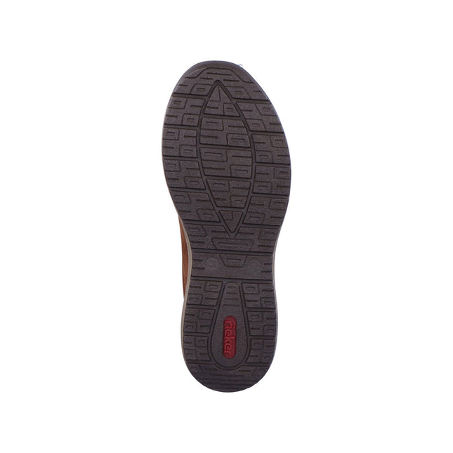 Rieker B7654-22 Men’s Brown Leather Slip-On Shoes – Water-Resistant Casual Shoes with Cushioned Antistress Sole & Easy On/Off Design