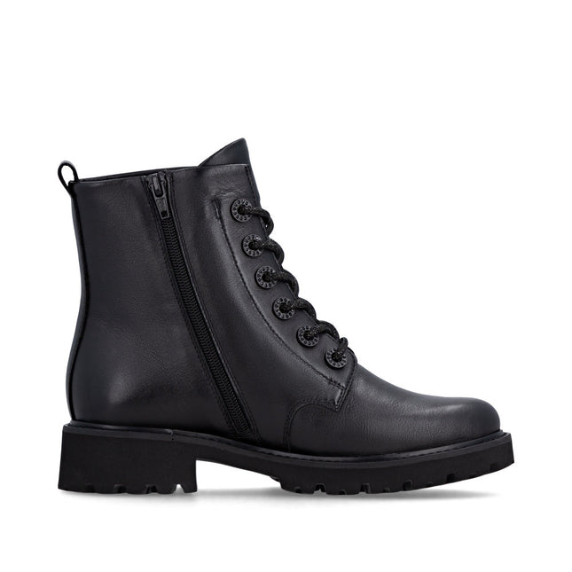 Remonte D8653-00 Black Leather Womens Ankle Boot