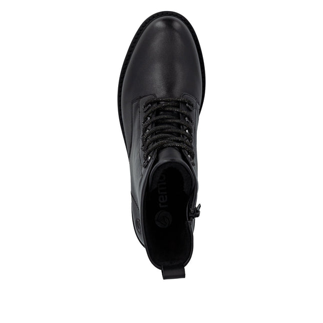 Remonte D8653-00 Black Leather Womens Ankle Boot