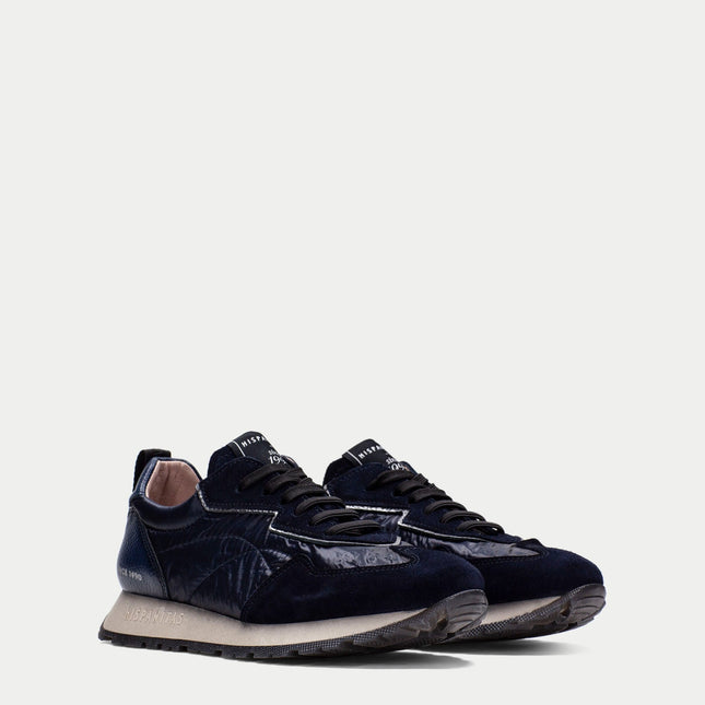 Hispanitas Women’s Kansas Navy Leather Trainer – Premium Lace-Up Sneaker with Triflow® Cushioning & Removable Insole