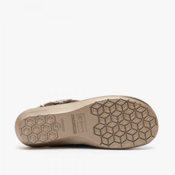 Nordikas 1357-O - Grey Suede Ladies Slippers