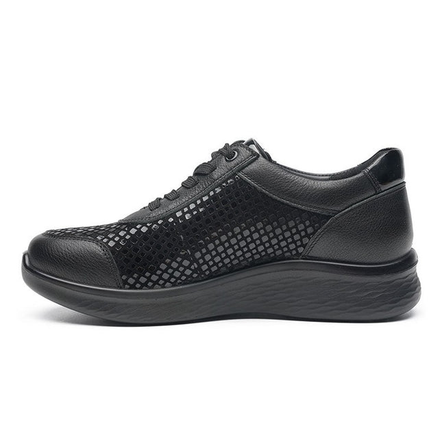 G Comfort P-819SW Black Wide Fit Trainer Waterproof
