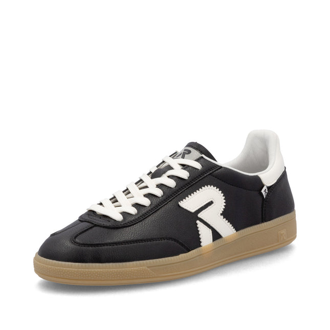 Rieker U2200-00 Black Leather Slip-On Sneakers – Lightweight Casual Trainers with Cushioned Comfort & Easy Slip-On Design