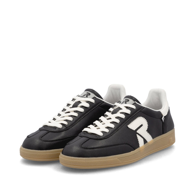Rieker U2200-00 Black Leather Slip-On Sneakers – Lightweight Casual Trainers with Cushioned Comfort & Easy Slip-On Design