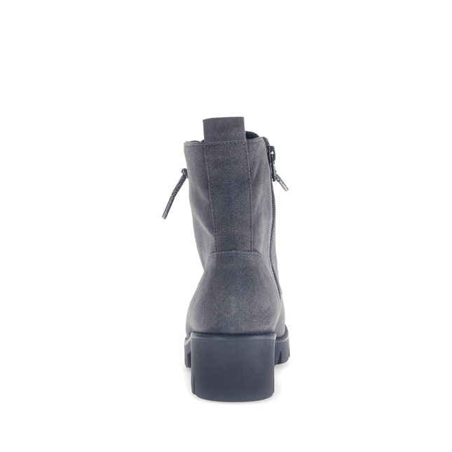 Gabor Women’s 71.711.39 Baccara Dark Grey Suede Ankle Boot – Lace & Side Zip Comfort Design