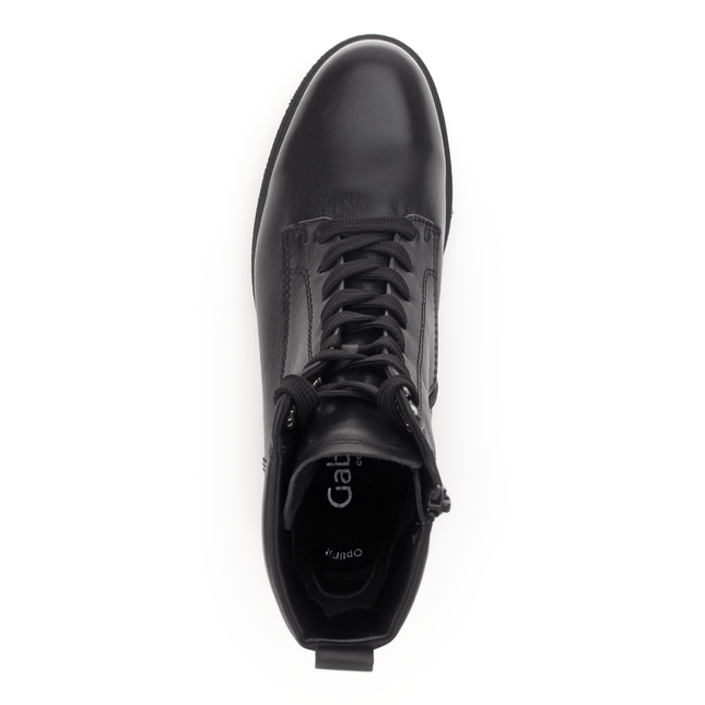 Gabor 72.765.57 Flamboyant Black Leather Ankle Boot