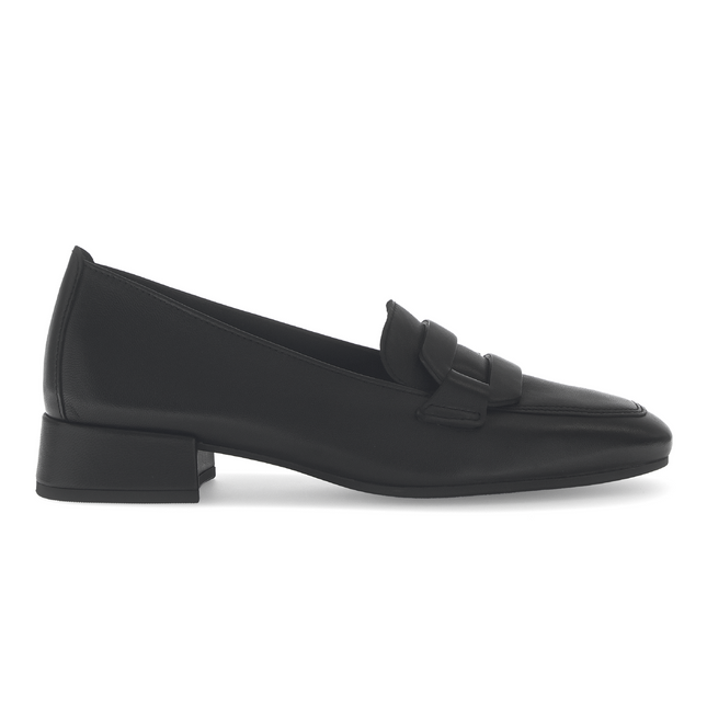 Gabor Women’s 75.261.27 Great Black Leather Loafer – Slip-On Comfort Pump