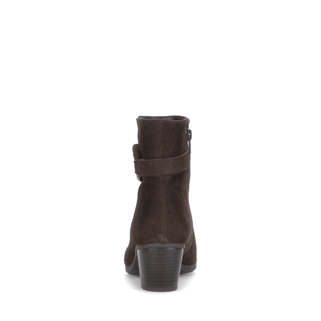 Gabor Women’s 75.523.18 Chocolate/Brown Suede Ankle Boot – Best Fitting Comfort with Side Zip & Decorative Buckle