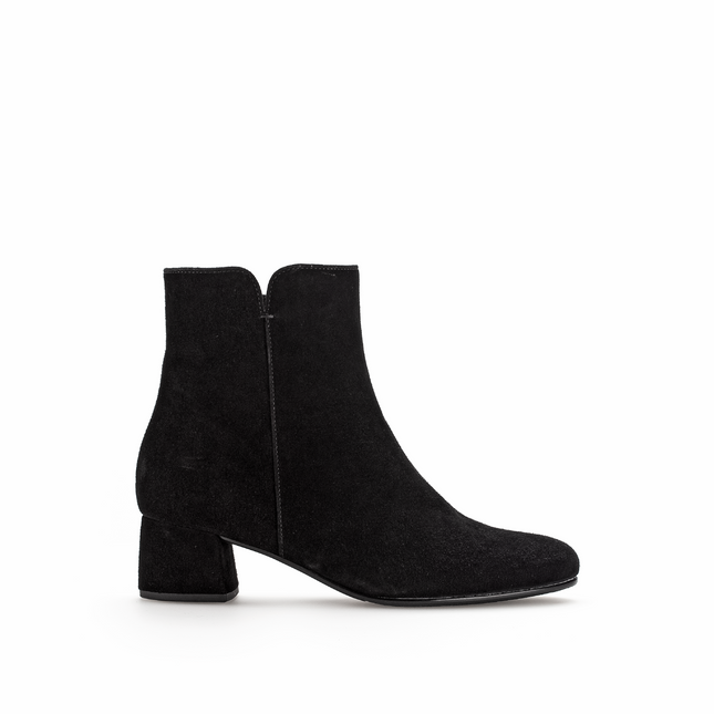 Gabor Women’s 75.680.17 Abbey Black Suede Ankle Boot – Best Fitting Comfort Block Heel Boot