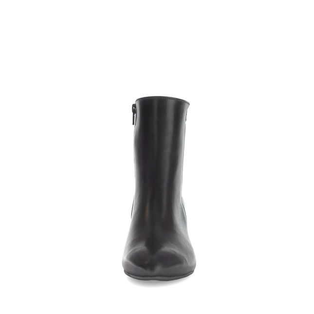 Gabor Women’s 76.701.27 Dial Black Leather Ankle Boot – Side Zip Elegant Heel Boot