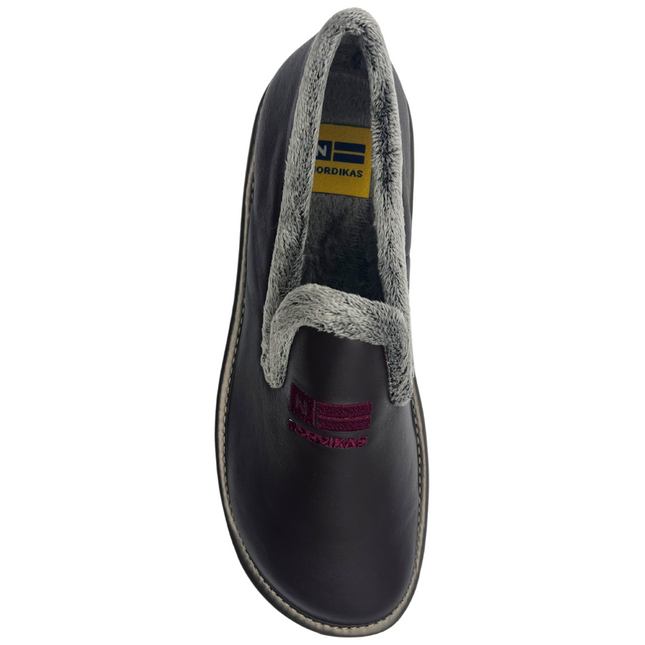 Nordikas 305-O - Wine Leather Ladies Slippers